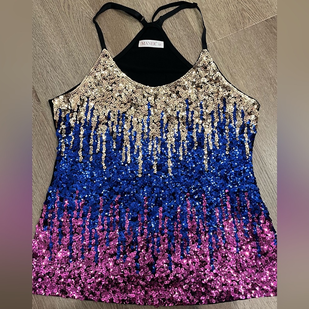 Glitter Sequins Top Size M